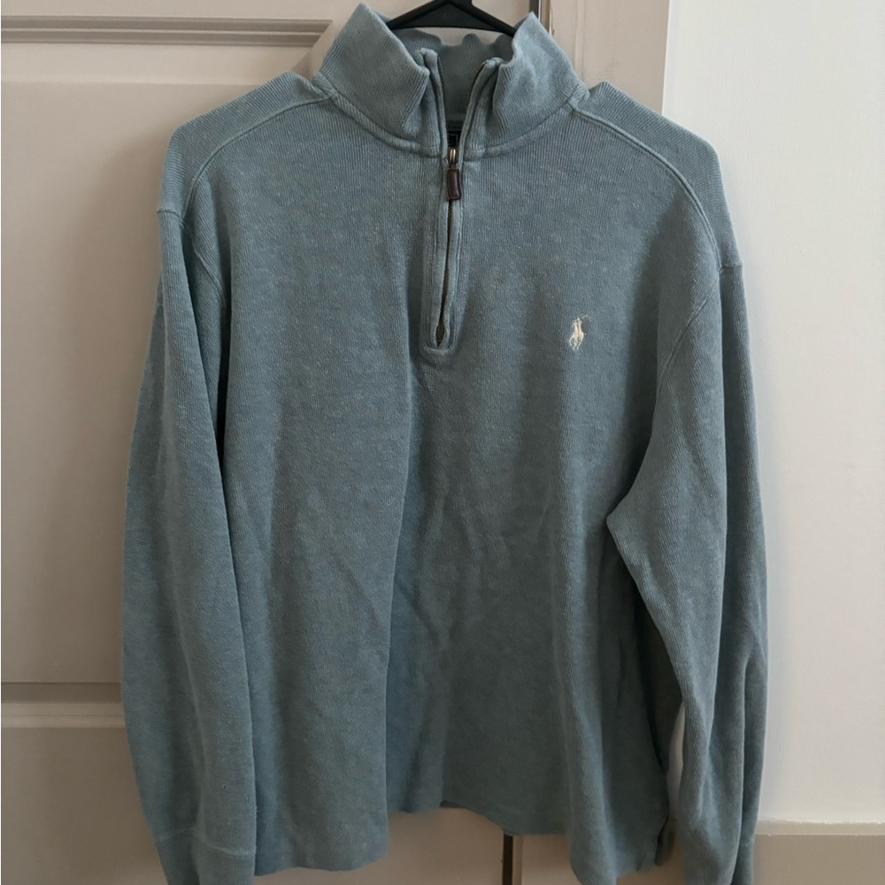 Polo Ralph Lauren blue crew neck zip up